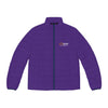 Embroidered Purple Puffer Jacket — GMN Logo Insulated Winter Coat