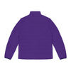Embroidered Purple Puffer Jacket — GMN Logo Insulated Winter Coat