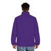 Embroidered Purple Puffer Jacket — GMN Logo Insulated Winter Coat